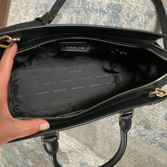 Michael Kors Selma Floral Studded Top Zip Satchel - Picture 8 of 9